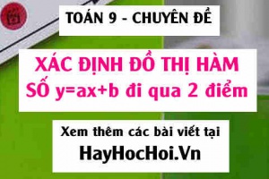 Xác định a, b để đồ thị hàm số y = ax + b đi qua hai điểm (Viết phương đường thẳng đi qua 2 điểm) - Toán 9 chuyên đề